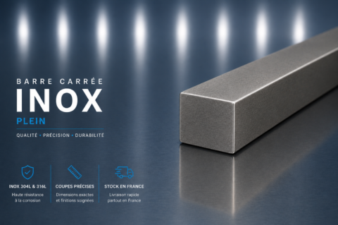 Carré plein Inox 304L étiré brut