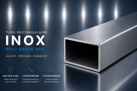 Tube rectangulaire Inox 304L brossé