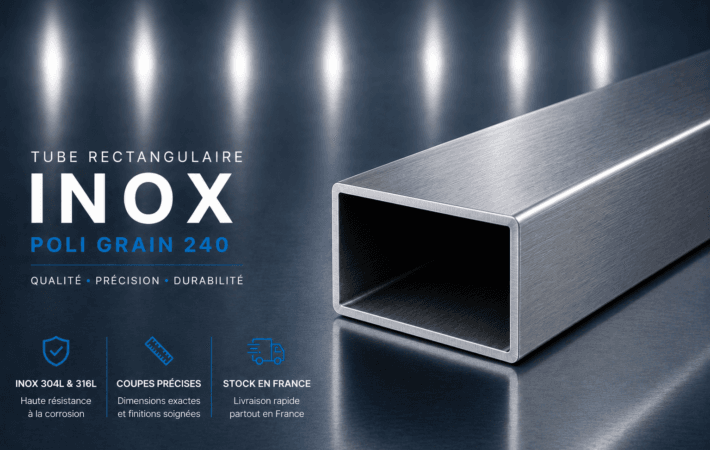 Tube rectangulaire Inox 304L brossé
