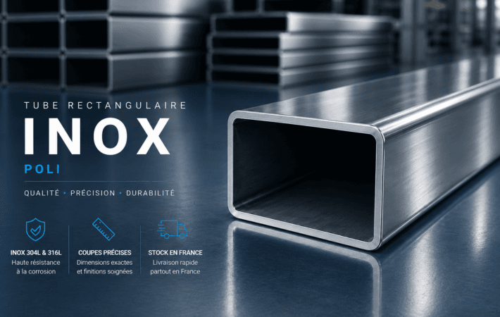 Tube rectangulaire Inox 304L brossé