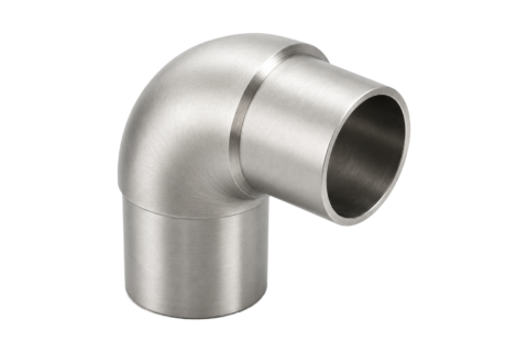 Coude 90° angle arrondi — Tube ∅42,4 mm — Inox 304 brossé