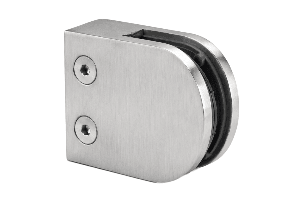 Pince à verre demi-ronde 50x40 mm — Inox 304 brossé