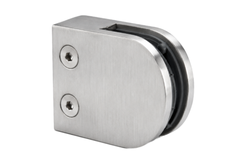 Pince à verre demi-ronde 50×40 mm — Inox 304 brossé