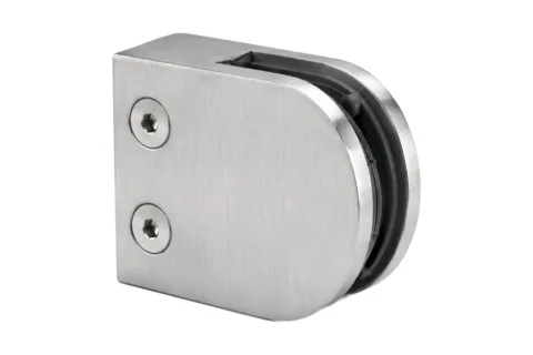 Pince à verre demi-ronde 50×40 mm — Inox 304 brossé
