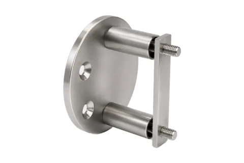Platine anglaise ∅100 mm — Tube ∅42,4 mm — Inox 304 brossé
