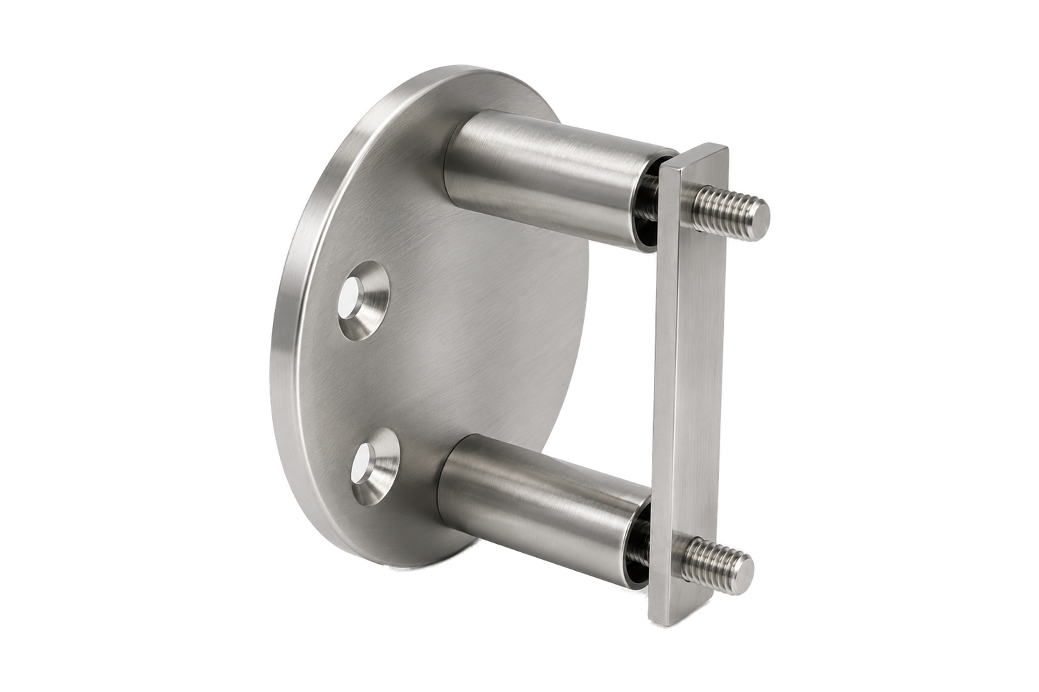 Platine anglaise ∅100 mm — Tube ∅42,4 mm — Inox 304 brossé