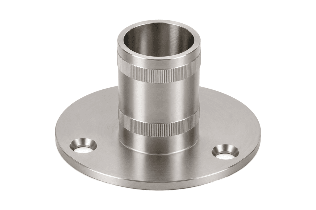Platine au sol à emboutir — Tube ∅42,4 mm — Inox 304 brossé