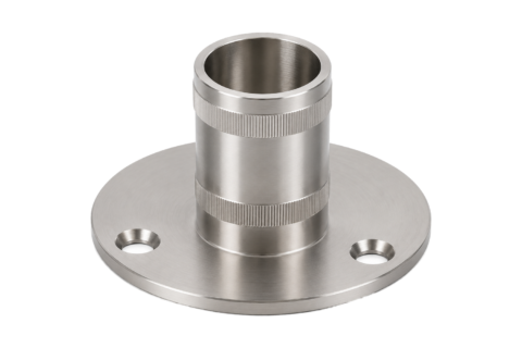 Platine au sol à emboutir — Tube ∅42,4 mm — Inox 304 brossé