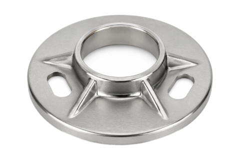 Platine au sol à souder — Tube ∅42,4 mm — Inox 304 brut