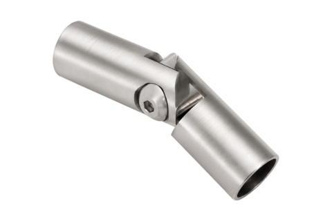 Raccord de lisse ∅12 mm articulé — Inox 304 brossé